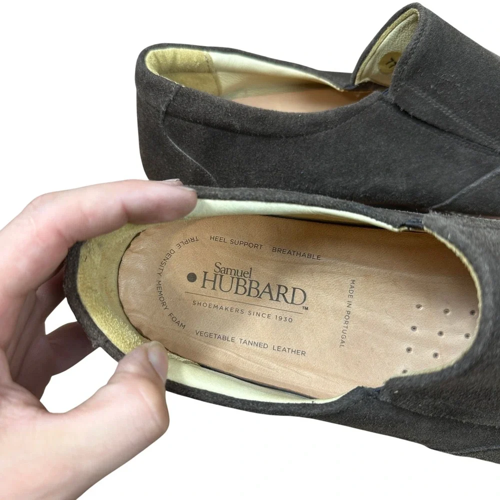 Samuel Hubbard Free Spirit Loafers Mens 11 Brown Suede Slip On Vibram Sole